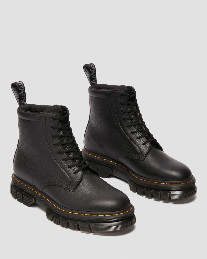 Black Men's Dr Martens Rikard Lunar Leather Platform Boots | CA 564XYU